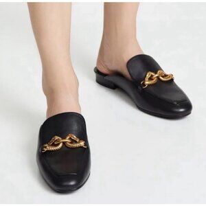 NWOB Tory Burch Jessa Horse Bit Backless Loafer Mules